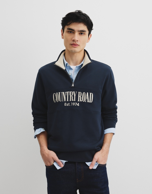 Country Road - Australian Cotton Half Zip Heritage Sweat