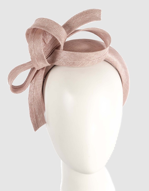 Max Alexander - Dusty Pink Sinamay Bow Racing Fascinator Headband