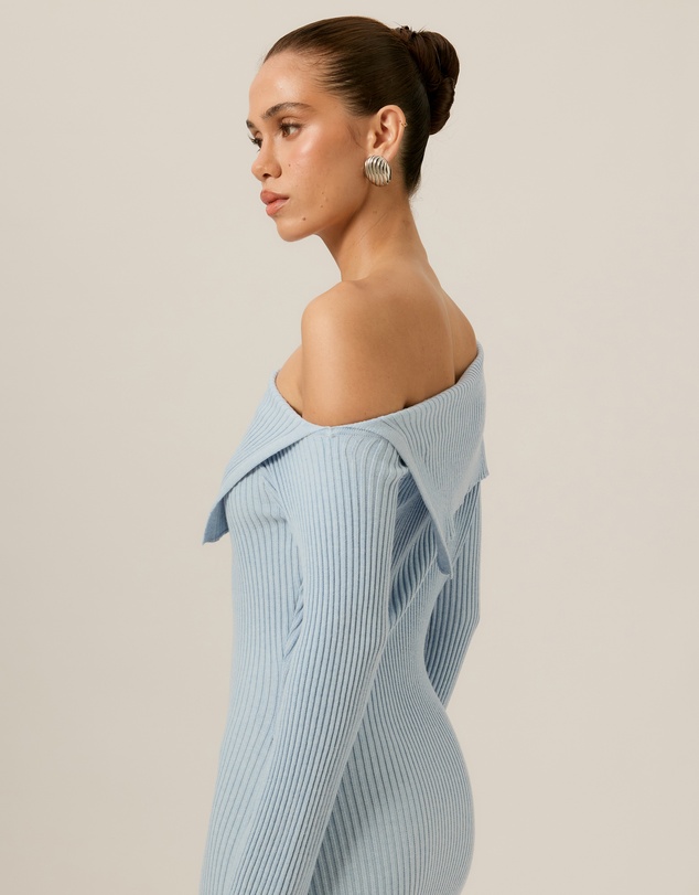 Tussah - Chloe Off Shoulder Knitted Midi Dress