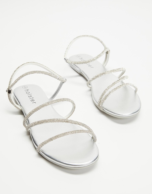 Holster - Viva Flat Strappy Sandals - Silver - Women's