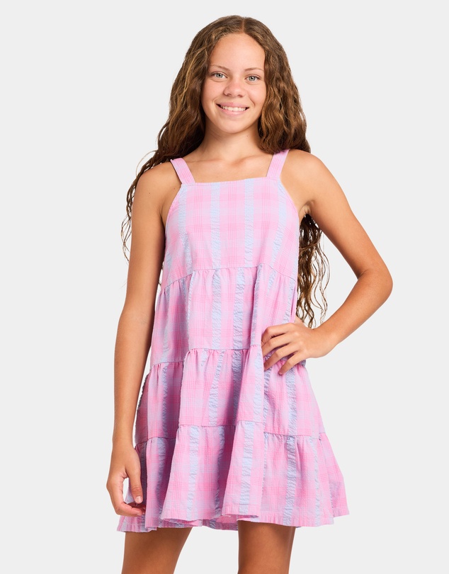 Roxy - Girls 8 to 16 Phoebe Check Mini Dress