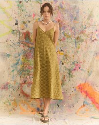 KINGA CSILLA - Hulia Check Daje Slip Dress