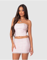 EDIKTED - Silvie Printed Lace Up Corset