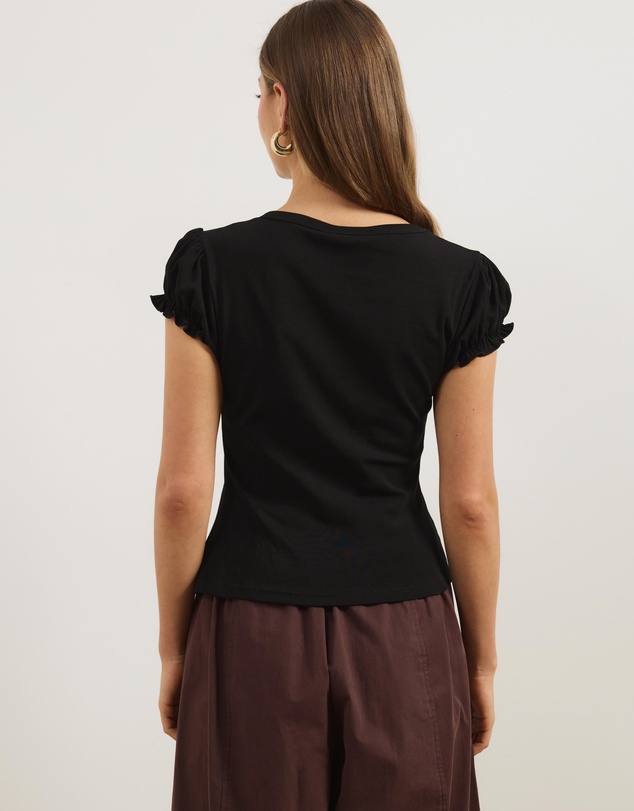 Atmos&Here - Alba Gathered Sleeve Baby Tee