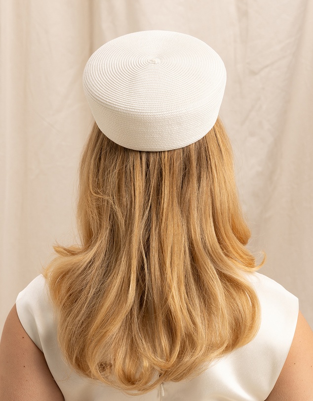 Morgan & Taylor - Gillian Pillbox Hat in Ivory White