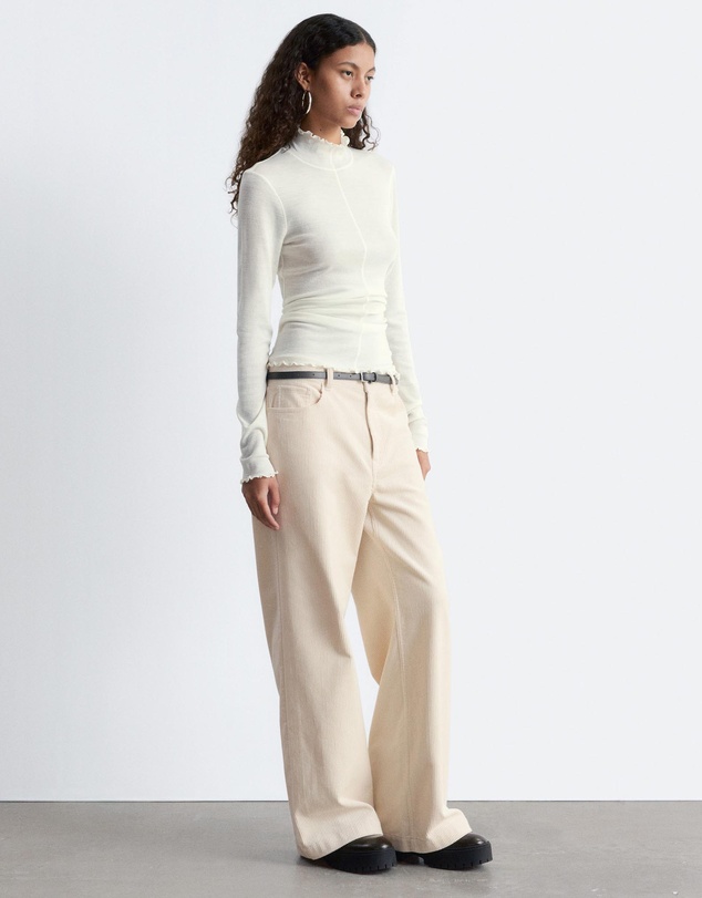 & Other Stories - Scalloped Mock-Neck Top