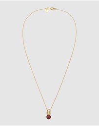 Elli Jewelry - Necklace Agate Circle 925 Sterling Silver Gold-Plated