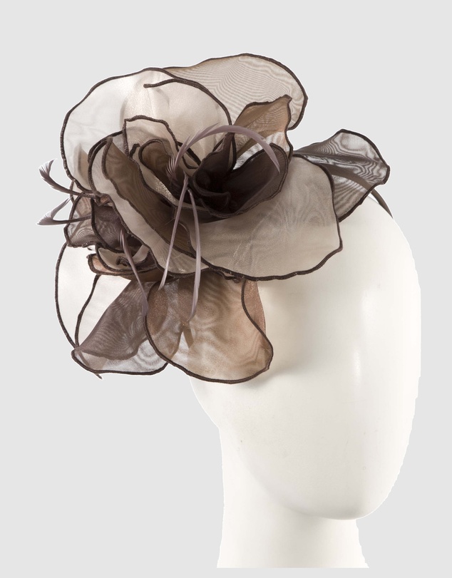 Max Alexander - Chocolate Organza Flower Fascinator