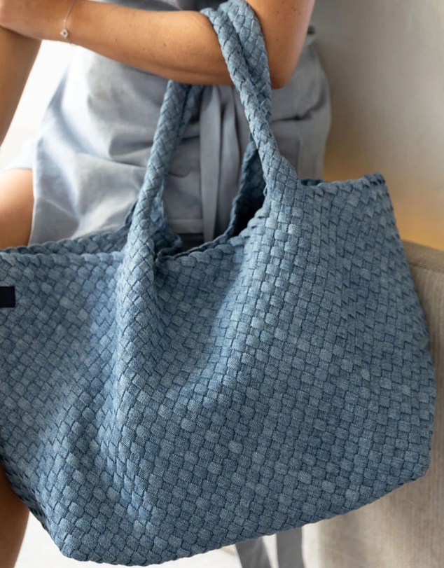 Chuchka - Leigh Woven Neoprene X-Large Tote - Light Denim