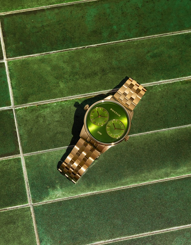 Maxum - Maxum x Taylor Steele - Green Dial, Gold Tone Case & Bracelet