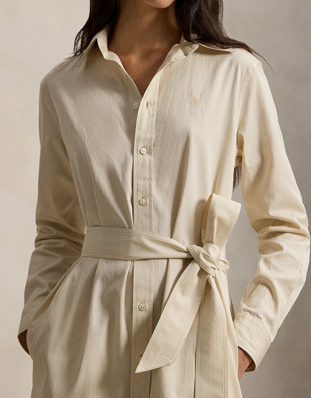 Polo Ralph Lauren - Belted Striped Cotton Shirtdress