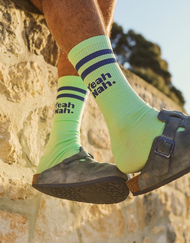 Skwosh - Yeah Nah Socks in Lime