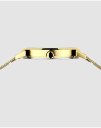 Bering - Bering Classic Ladies 34mm Round Gold Case Gold Mesh Strap Watch
