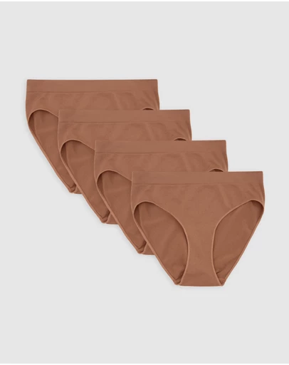 Ambra - 4 Pack Bare Essentials Recycled Nylon Hi Cut Brief