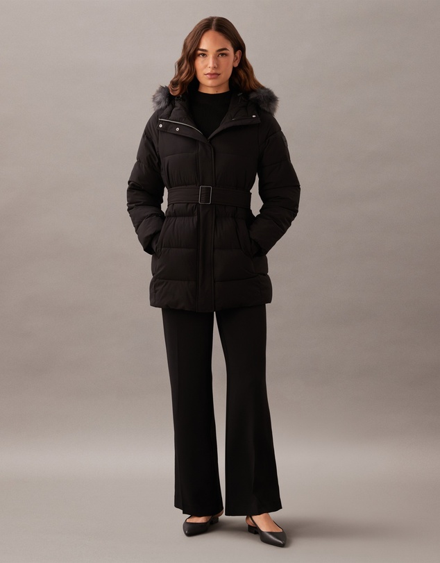 Calvin Klein - Belted Matte Quilted Jacket
