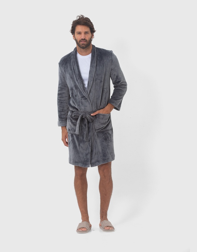 Coast Clothing - Oslo Mens Dressing Gown - Charcoal