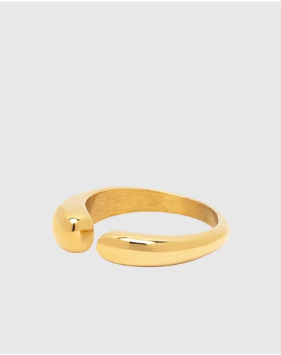Nialaya Jewellery - Classic Cuff Ring in Gold