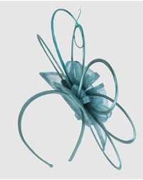 Max Alexander - Sinamay Teal Flower Racing Fascinator