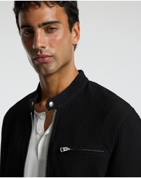 Calibre - Band Neck Zip Up Jacket Black