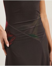 Atmos&Here - Jules Halter Neck Asymmetric Maxi Dress