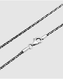 Kuzzoi - ICONIC EXCLUSIVE - Necklace Mens Cord Twisted in 925 Sterling Silver Gold Plated Oxidized