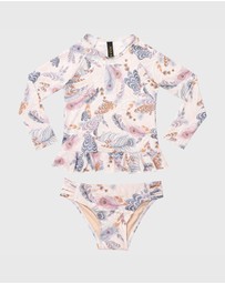 Aqua Blu Kids - Plumeria Long Sleeve Rash Vest Set - Kids
