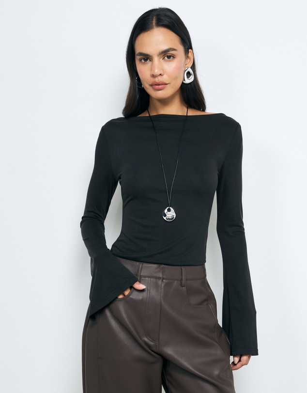 AERE - Marina Cupro Flared Sleeve Top
