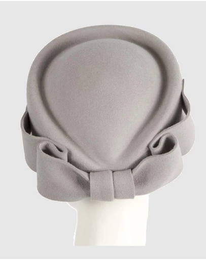 Max Alexander - Felt Grey Pillbox Hat