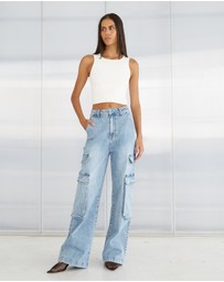 DRICOPER DENIM - Cargo Wide Leg Denim Pants