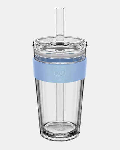 KeepCup - Longplay Cold Cup 16oz Reusable Coffee Cup with Boba Straw Lid