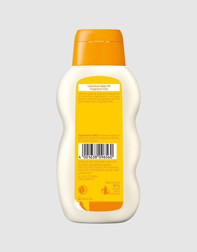 Weleda - Calendula Baby Oil, Fragrance Free, 200ml