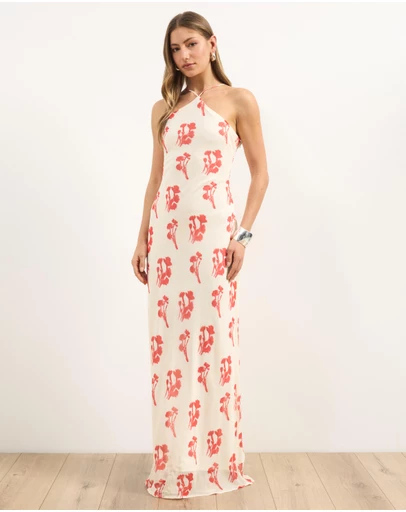 Atmos&Here - Elisa Halter Neck Maxi Dress