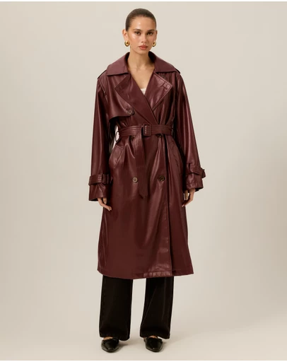 Tussah - Tess Leather Look Trench Coat