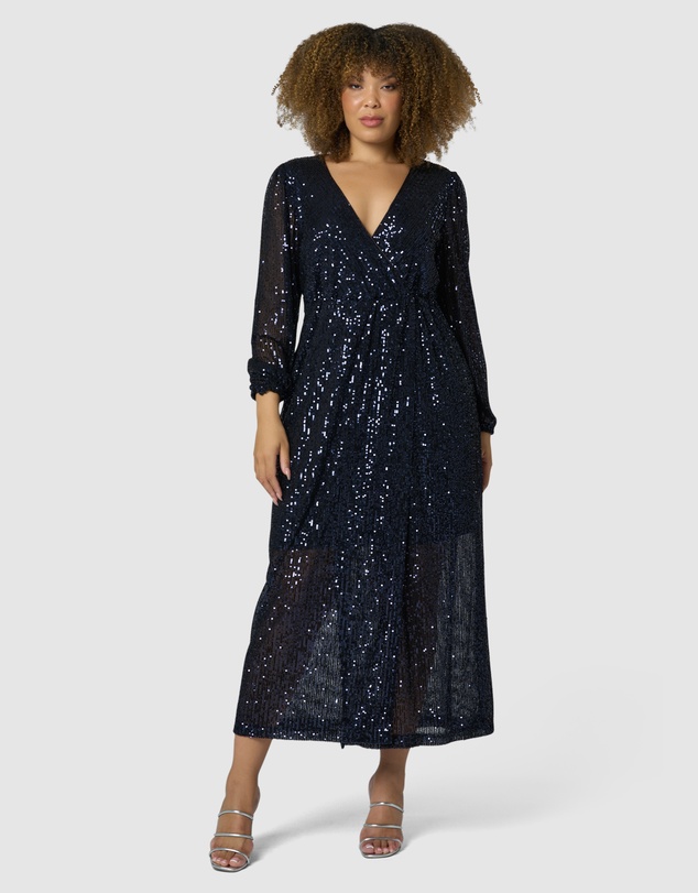 Pink Dusk by Curve Project - All I Want Sequin Maxi Dress