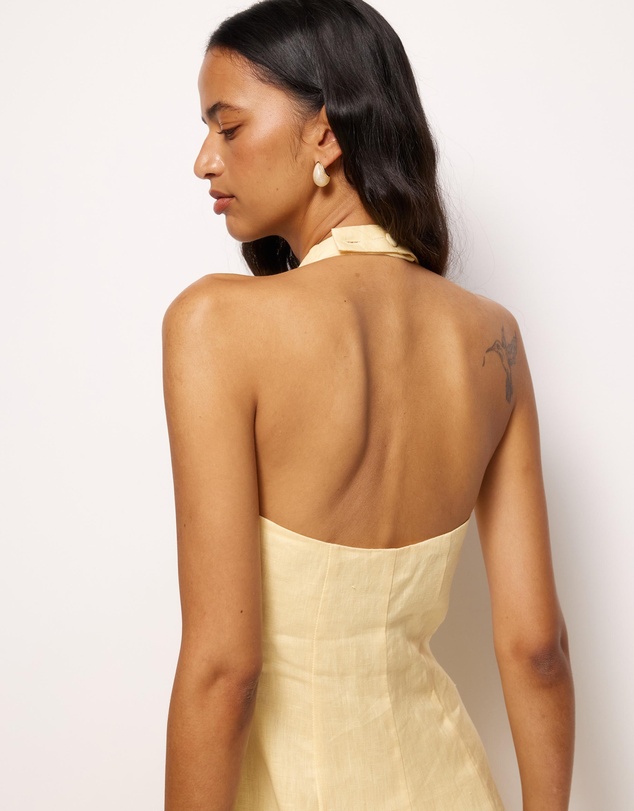 AERE - Rosa Linen Halter Midi Dress