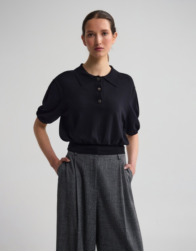 Oxford - Rose Polo Knitted Top