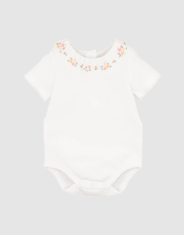 Bebe by Minihaha - Willa Organic Embroidered Collar Bodysuit - Babies