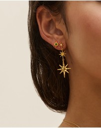 Ottoman Hands - Green Onyx Star Stud Earrings