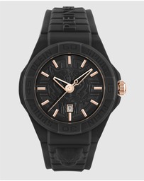 Plein Sport - PLEIN FEARLESS 46mm Black Dial and Black Silicone strap