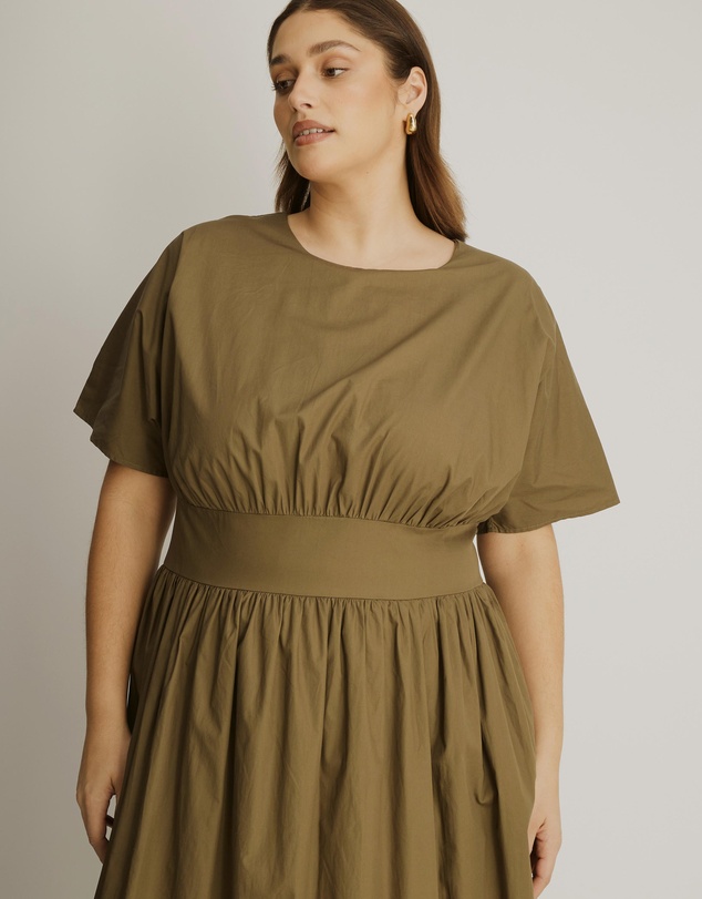 Atmos&Here Curvy - Nicky Cotton Poplin Midi Dress