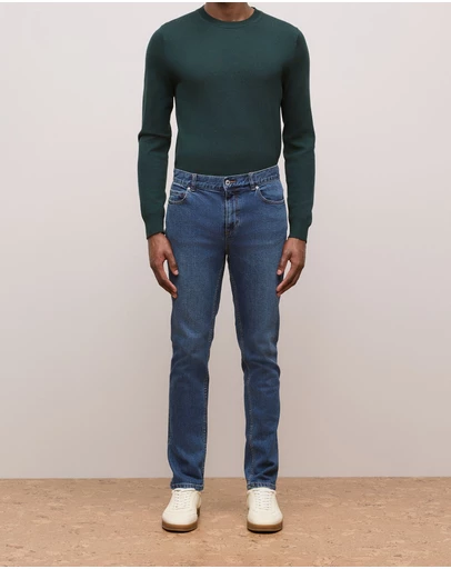 Trenery - Modern Slim Mid Wash Jean in Indigo Blue