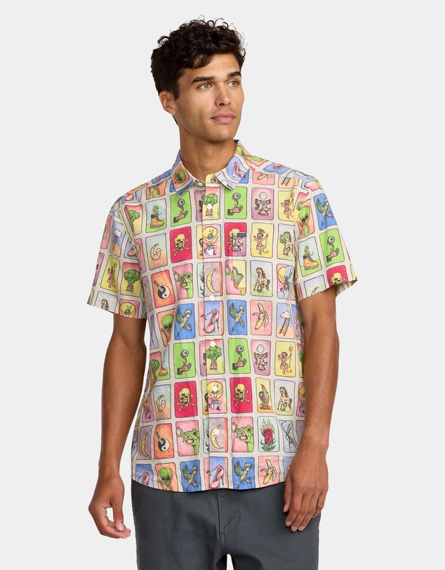 RVCA - Mens KSl Tarjeta Short Sleeve Shirt