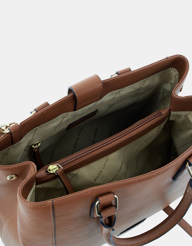 Pierre Cardin - Pierre Cardin Ladies Leather Tote with Detachable Strap