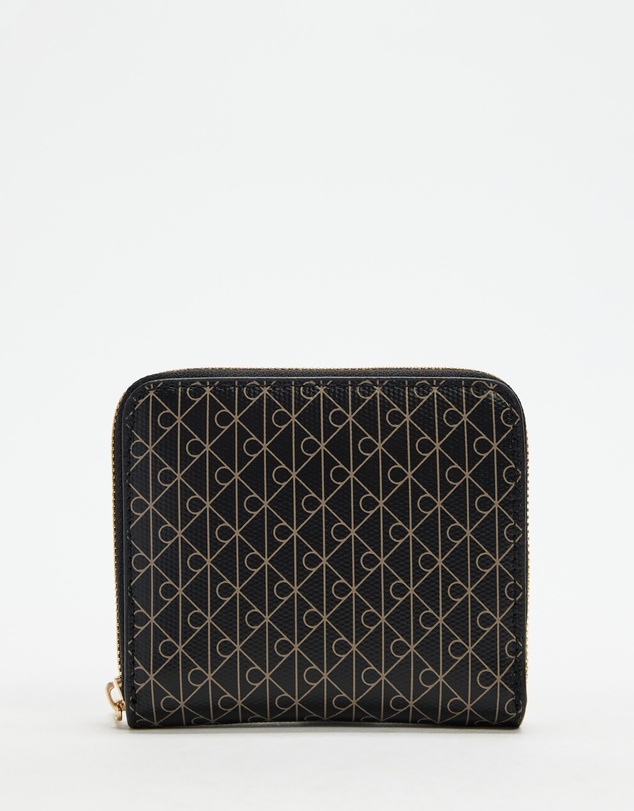 Calvin Klein - Emblem Allover Print Square Zip Around Wallet