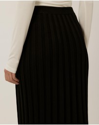 Tussah - Aurora Ribbed Knit Button Detail Midi Skirt