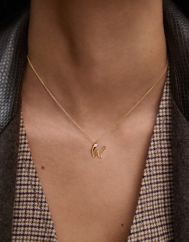 PDPAOLA - Initial 2026 W Pendant Necklace