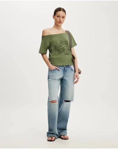 Cotton On - Lcn Off Shoulder Graphic Tee