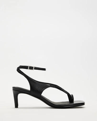 AERE - Zoe Leather Heeled Thong Sandals