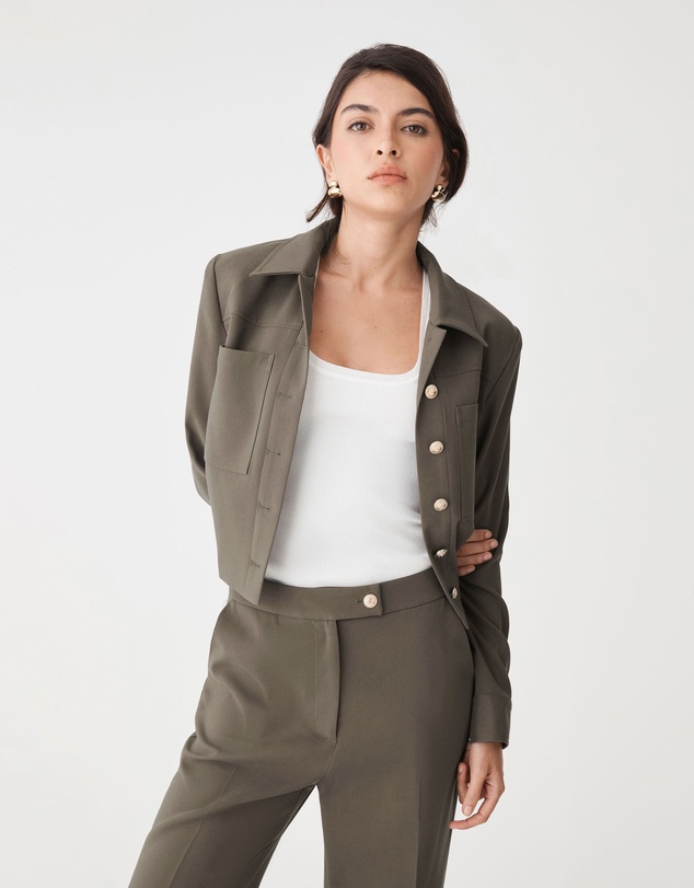 Forcast - Sadie Patch Pocket Crop Jacket