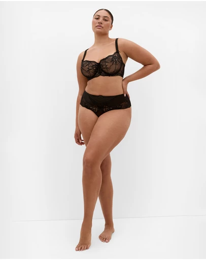 City Chic - Plus size Helena Demi Bra - black